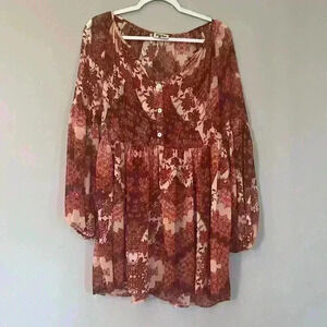 Show Me Your Mumu Mini Floral Dress Sheer Dress. Size Small